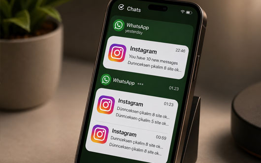 Phone showing enquiries from different message channels